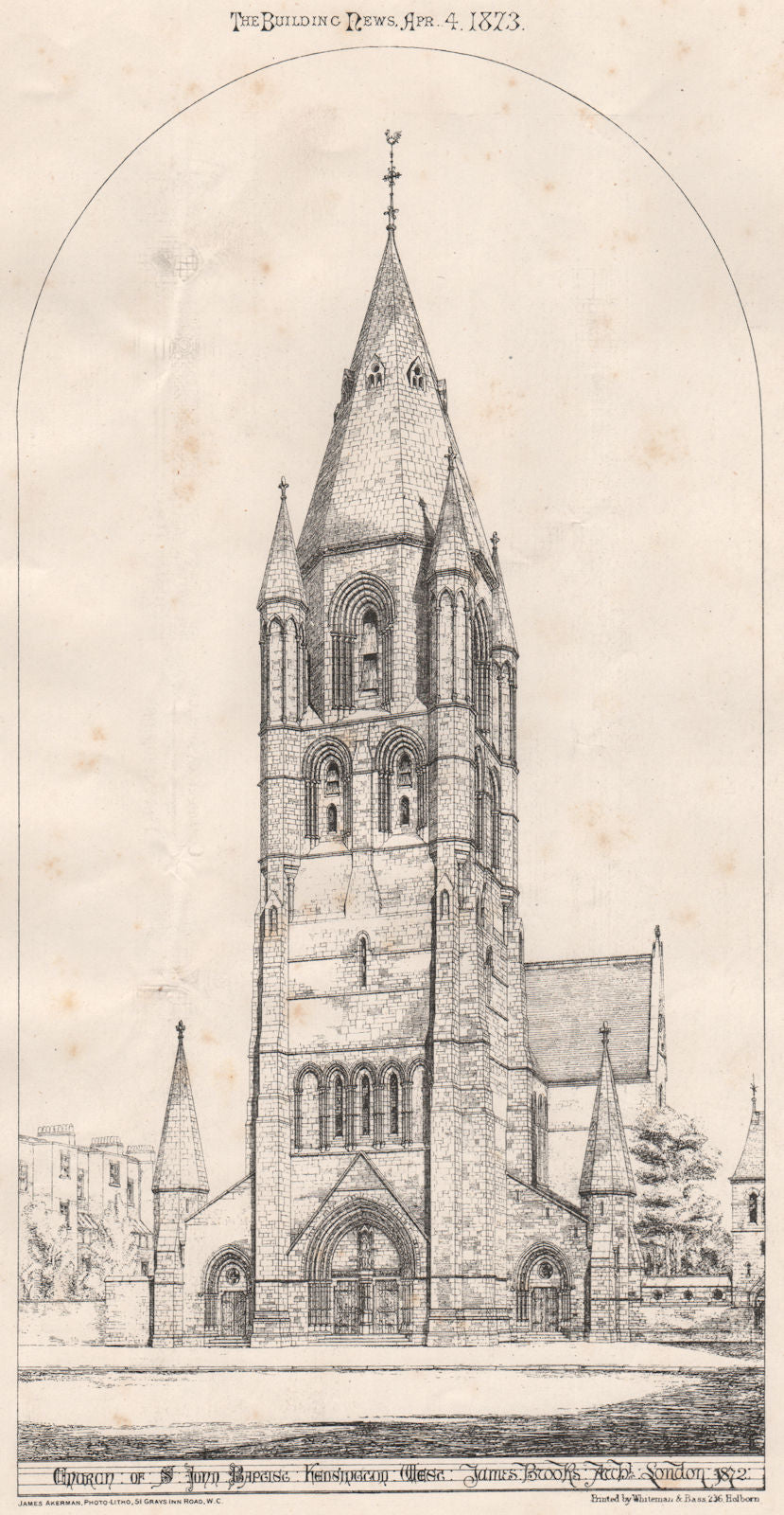 Church of John Baptist, Kensington West; James Brooks Archt London 1872 1873